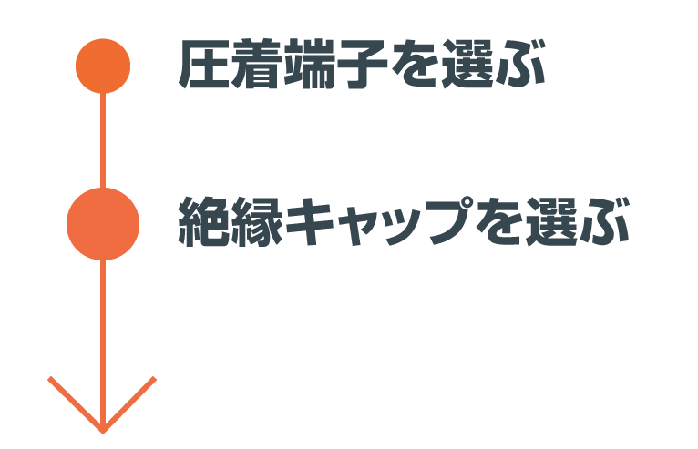 絶縁キャップと圧着端子を選ぶ