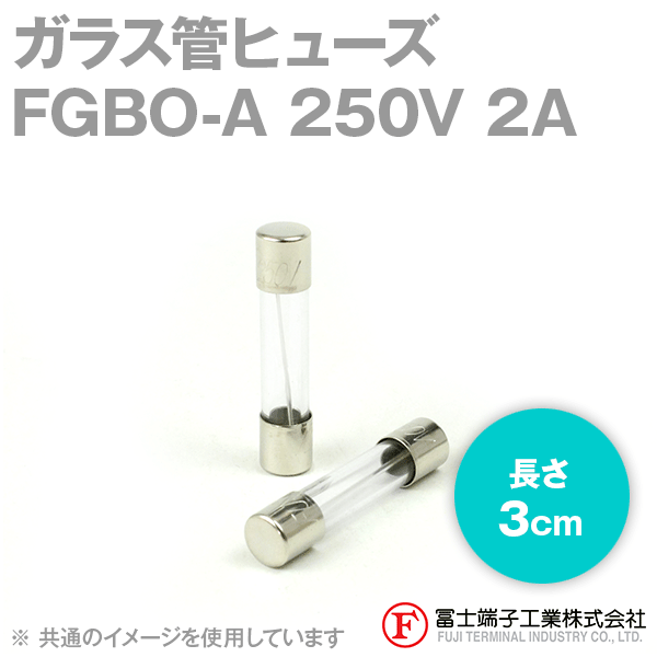 FGBO-Aガラス管ヒューズ 1個 (定格: AC250V 2A) (長さ: 3cm) NN