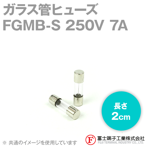 FGMB-Sガラス管ヒューズ 1個 (定格: AC250V 7A) (長さ: 2cm) NN