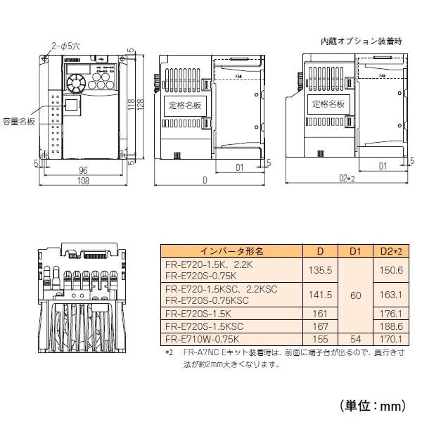 新品 三菱電機 インバータ FR-E720-5.5K 保証6ヶ月 - 工具、DIY用品