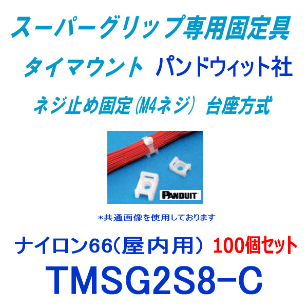 スーパーグリップ専用配線固定具 ネジ止め固定 台座方式 (M4ネジ) TMSG2S8-C (ナチュラル) (100個入) パンドウイット NN